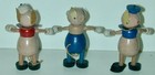 Walt Disney Fun-e-flex Trio  3 5    Wood Figures 3 Little Pigs Great Cond 1934