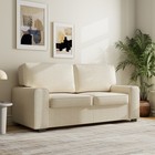 Beige Chenille Loveseat Sofa  Deep Seat 69 6   Living Room  Bedroom