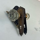 Antique Vintage Door Set Art Deco Backplates Glass Knobs Mortise Lock Key