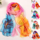 Women Long Floral Silk Blend Pashmina Scarf Wrap Shawl Sunscreen Scarves Gift