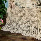 24  Vintage Hand Crochet Square Lace Tablecloth Table Cover Topper Flower Doily
