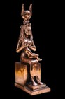 Unique Ancient Egyptian Statue Seated Goddess Isis Motherhood Nursing Son Horus