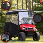 Red Dot Black Marine Grade Vinyl Golf Cart Enclosure For Ezgo Express S4 Elite