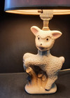 Rare Vintage 1940s Wales Japan Little Lamb Nursery Lamp With Original Shade Euc