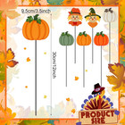6 Pcs 12   H Fall Decorative Garden Stakes Pumpkin Maple Leaves Scarecrow Metal 