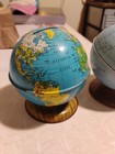 Lot Of 2 Vintage World Litho Metal Globes - Banks 