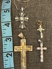 Lot Of Crosses Vintage Jewelry Lot Of 4 Pendent Crosses With One Chain 