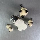 Vtg Hagen Renaker Siamese Cat Family 4 Pc Spilled Milk Kittens Kitty Licking Paw