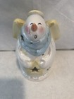 Yankee Candle Christmas Ceramic Snowman Singing Angel 2001 Tea Light Holder New