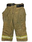 42x30 Globe Gxtreme Brown Firefighter Turnout Pants Yellow Tape No Liner Pnl-35
