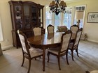 Vintage Wooden Dining Table W  6 Matching Chairs