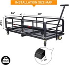 60  Folding Trailer Hitch Mount Cargo Carrier Basket Rear Luggage Rack W  Wheels