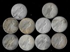Ten  10  Peace Dollars  1922-26  90  Silver Lot A29-1