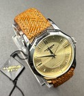 Akribos Xxiv Ak825ssbr Quartz Dodecagon Case Champ  Dial Leather Band Ships Free