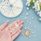 2200pcs No Holes Pearls  White Pearl Beads Undrilled Imitated Pearl Beads Garmen