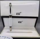 Montblanc Jf Kennedy Rollerball Pen White Resin Silver Trim Black Ink New