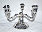 Vintage German Germany 835 Silver Three Light Candelabra Art Nouveau
