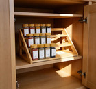 Bamboo Tier Spice Rack Organizer  17 5 Inch Wide Kitchen Cabinet Countertop Spic