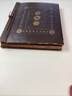 Antique Art Nouveau Medallion Leather 1938 Vintage Scrapbook Album Full