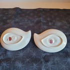 Vintage Lefton Rose 3d Porcelain Candle Holders  363 Marked