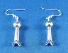 New Sterling Silver Squash Blossom Earrings W  French Wires Native American Made