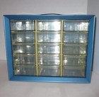 Vintage 15 Drawer Akro-mils Blue Metal Small Parts Storage Organizer Cabinet Bin