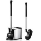  Toilet Plunger And Brush Set  2 In Stainless Steel Rustproof Combo 1 Silver