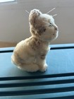 Vintage Steiff Mohair Tabby Kitten Swivel Head Button In Ear Yellow Tag Germany