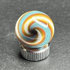 Contemporary Handmade Art Glass Marble  73  Stripe   Swirl Mib  White Blue  Uv