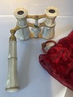 Antique Vintage Lemaire 1920 Paris Opera Glasses Mother Of Pearl W  Handle Nice