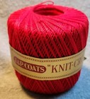 Vintage J p Coats Knit-cro-sheen Red Cotton Crochet Thread Art  A  64