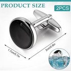 Cuff Links Mens  Classic Black Silver Cufflinks For Men  Elegant Men s Cuff