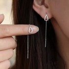 Crystal Tassel Waterdrop Earrings Drop Dangle Ear Threader Women Fashion Jewelry