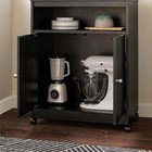 Home Microwave Cart Rolling Kitchen Cart Storage Cabinet With Doors Black Oak Us