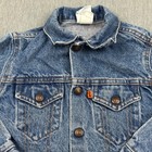 Vintage Little Levis Denim Jacket Kids 7 Blue Orange Tab Trucker Made In Usa