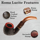 New - Savinelli Roma Lucite 614 Oom Paul Tobacco Pipe  6mm Filters