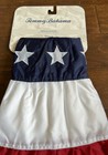 Tommy Bahama Large Embroidered Star Pleated Fan American Flag Bunting 36   x72 New