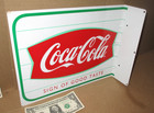Coca-cola Coke - Fishtail Two Sided Flange Sign -sticks Out From Wall -dated  99