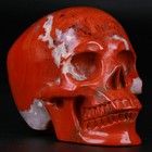 3 0  Red Jasper Carved Crystal Skull  Realistic  Crystal Healing