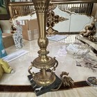 Vintage 5-light Candelabra Table Lamp  Antique Brass Finish  Marble Base