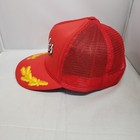 Vintage 80s Stroh s Beer Patch Mesh Red Trucker Hat Snapback Cap Breweriana