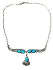 Vintage Sterling Silver Turquoise Necklace Navajo Thunderbird