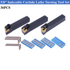 5 8  36pcs Indexable Carbide Lathe Turning Tool Insert Holder Bit Set Sale