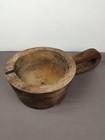 Antique Ukrainian Wooden  mortar  hand Carved Grain Bowl Primitive Decor