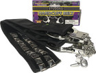 Black Silver Studded Handcuffs Belt 80s Heavy Metal Rock Star Biker Costume Stud