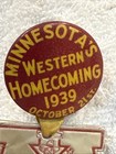 Vintage 1939 Minnesota Gophers Football 1 1 2 Inch Homecoming Pinback W charm  