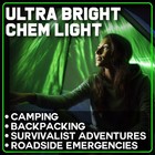 Military Grade Green Glow Sticks - 10 Pack - 12 Hour Bulk Tactical Light Sticks