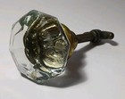 Antique Vintage Glass Door Knob Brass Hardware Thumbturn Twist Mortise Hardware