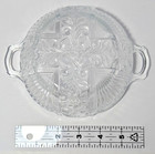 Vintage Clear Pressed Glass Apple Blossom Bowl Two Handled Nappy Serving Dish