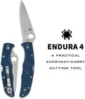 Spyderco Endura 4 C10pcbl Spy27 Folding Knife Cobalt Blue Frn Plainedge 3 7in